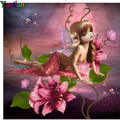Diamond Painting Cartoon Flower Fairy Picture Of Rhinestones Diamond Mosaic Full Display Home Decor Diamond Embroidery Beadwork