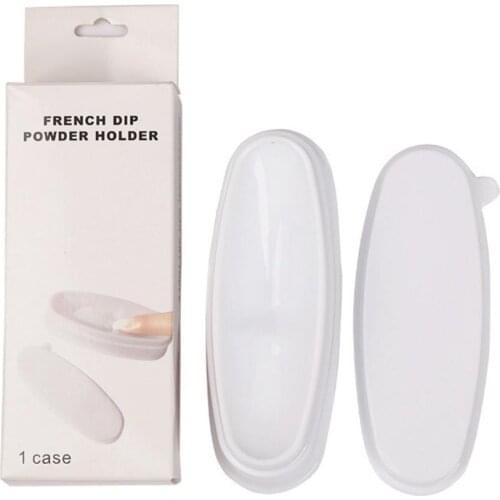 Art French Nail Dipping Powder Holder Powder Tray With Lid For French Smile Line Guide Nail Tools Dip Powder Container Mold