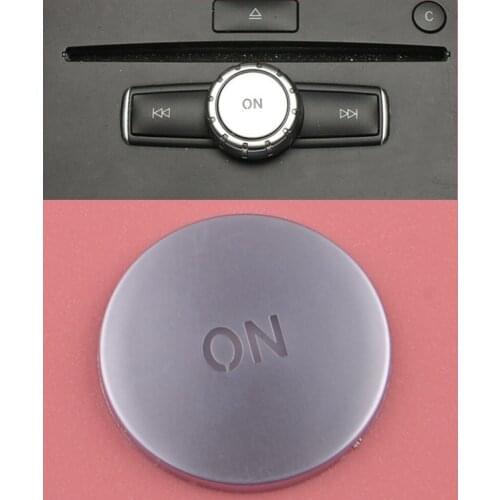 Silver ABS Car Console Volume Multimedia ON Knob Button Cover Trim Sequin Fit For Mercedes Benz C E Class W204 W212 GLK