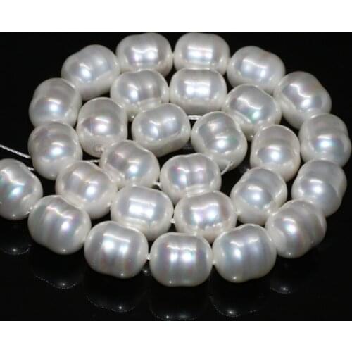 Natural White Pearl Shell Irregular Approx Barrel Rice 12*15mm Loose Beads Weddings Party Gifts Diy Jewelry Making 15inch B2274