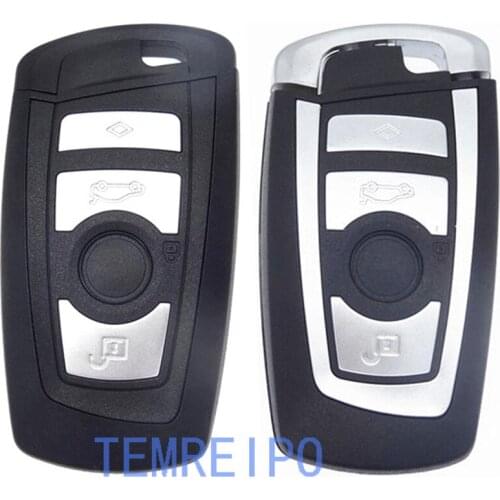 4 button remote control key cover case for bmw car replacement key shell with smart key blade fob