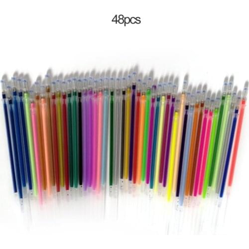 1.0mm Colorful Gel Pen Fluorescent Refills Color Cartridge Flash Pen Smooth Ink Painting Graffiti Pens Student Stationery