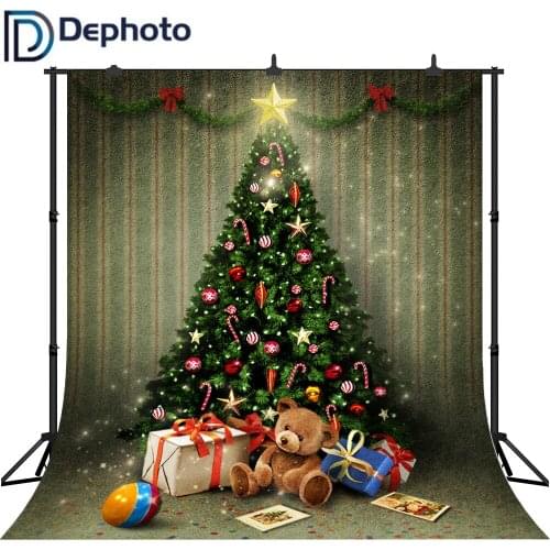 Dephoto Christmas Tree Gift box Interior Decoration Child Photography Backgrounds Custom Photographic Backdrops For Photo Studio