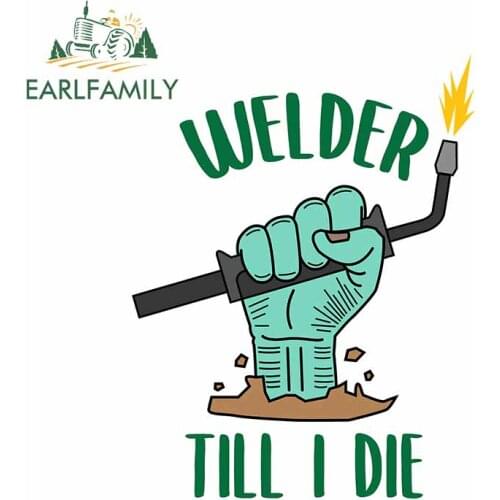EARLFAMILY 13cm For Welder Welding Car Waterproof Stickers Vinyl Car Wrap Decal Occlusion Scratch Decals Windows Decoration