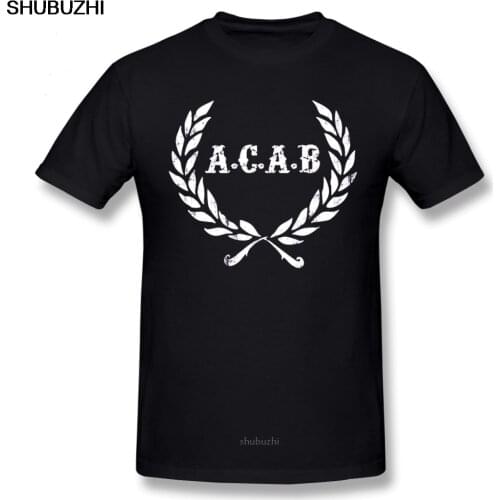 Acab T Shirt A C A B Football ACAB Soccer T-Shirt Men Print Tee Shirt Cotton Funny Short-Sleeve 6xl Beach Tshirt sbz8048