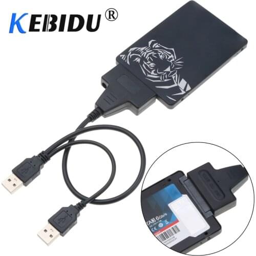 Kebidu USB 2.0 SATA 7+15Pin Adapter Converter Cable for 2.5inch HDD Laptop Hard Disk Disk Drive Computer Cables Connectors