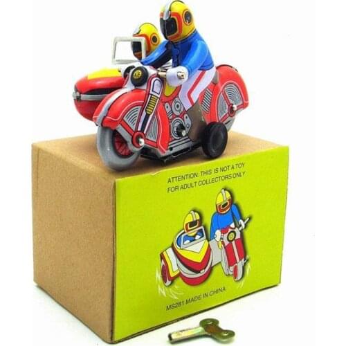 Retro Collection Tin toys Children Metal Wind up Auto Car Models Robot Vehicle Handmade Iron Mechanical Tricycle Motor Bike