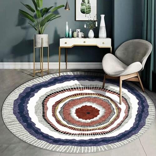 Nordic Round Rugs Rings Pattern Living Room Large Area Cover Home Decor Water-absorption Non-slip Modern Hanging Basket Carpet