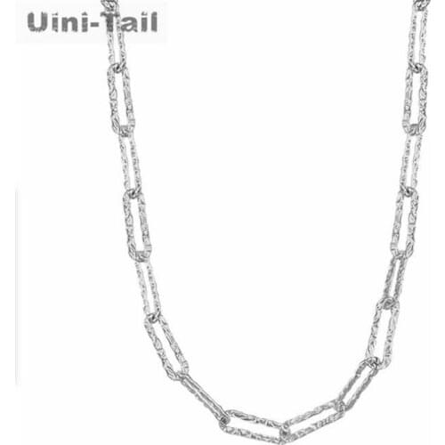Uini-Tail hot new 925 sterling silver sparkling square geometric necklace dynamic trend sweet romantic high-quality jewelry