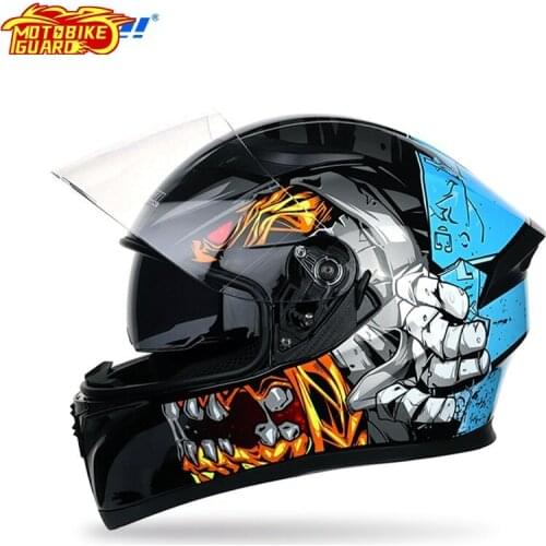 Dazzle Motorcycle Full Face Helmet Moto Racing Moto Helmet Motorbike Casco Motocross Double Visor Mens Four Season Helmets