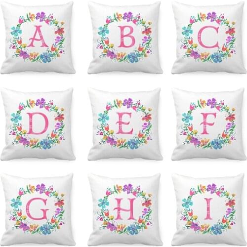 Garland letter pillowcase peach skin material pillowcase sofa decoration cushion cover letter pillowcase home car pillow case