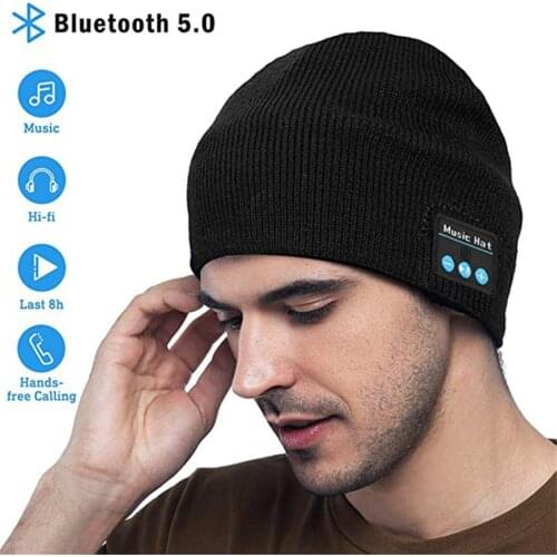 2021 New Fashion Unisex Women Warm Wireless Headphone Smart Music Hat Bluetooth 5.0 Winter Cap Beanie Eeadphone