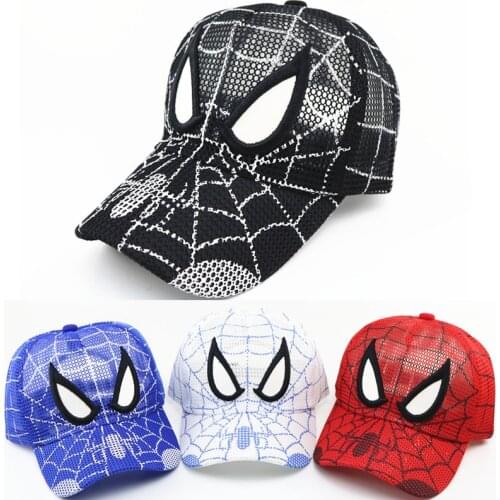 New Disney Marvel Spiderman Kids Baseball Cap Spiderman Avengers 2021 Summer Mesh Hat Boys Girls Baby Children Caps Adjustable