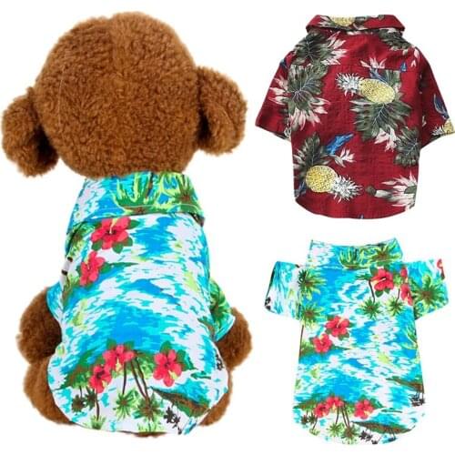 Dog Clothes Cotton Printed Pet Puppy Chihuahua Clothing Pug Yorkshire T-Shirt Shirts For Small Medium Dogs Cats Spring Summer