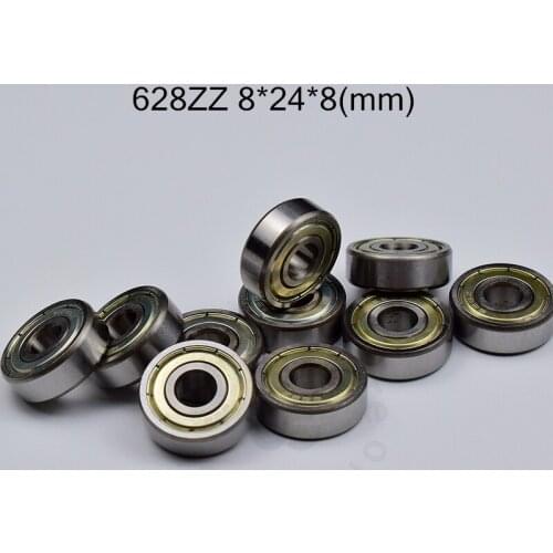 628ZZ bearing 8*24*8(mm) 10pieces ABEC-5 bearings metal Sealed Bearing 628 628Z 628ZZ chrome steel bearing