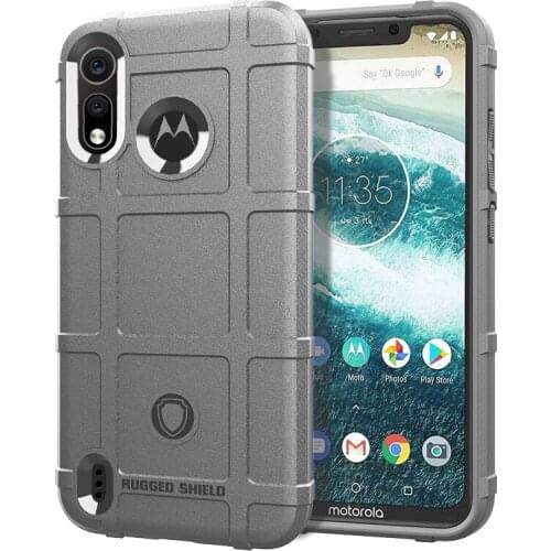 Full Coverage Shockproof Soft Silicone Case Armor Matte Cover Anti Knock Shell for Moto One Power 2 Heavy Duty Army Style
