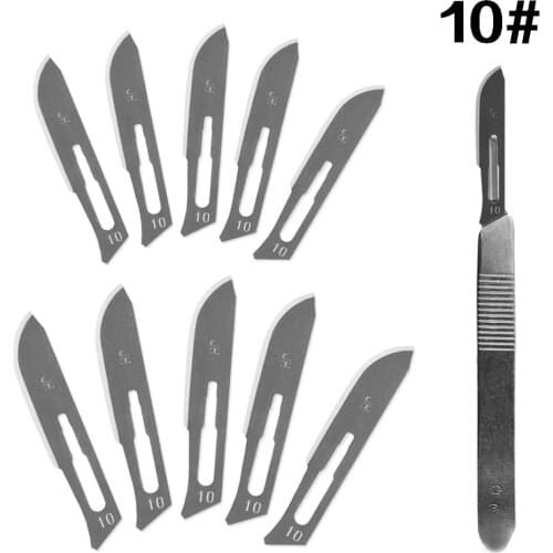 1Pcs Scalpel Knife with 10Pcs Sculpting Blades 10# 11# 12# 15# Animal Surgical Knife Wood Carving Pen PCB Carving Knife