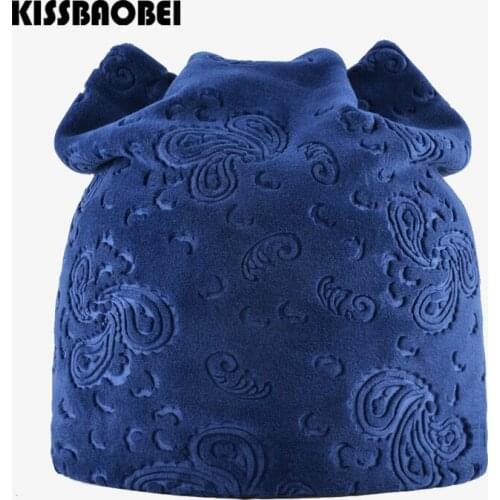 Hat For Women Girls Cat Ears Lovely Style Beanies Cap Autumn Winter Warm Flannel Soft Hats Solid Color Casual Ladies Bone Gorros