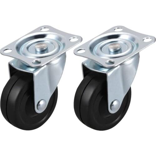 Uxcell 1 Inch Swivel Casters Wheels Rubber Top Plate Mounted Caster Wheel 2.5inch Swivel 2pcs