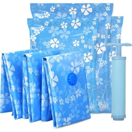 Vacuum Bag Storage Organizer Clothes Seal Compressed Saving Space Travel Vacuum Reusable Garment Bags for Duvets Bedding Pillows