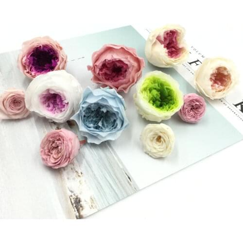 Eternal Rose Head DIY birthday Gift box Handicrafts Accessorie in Glass Flask Home decorations Flowers Real Plant Dried Flower