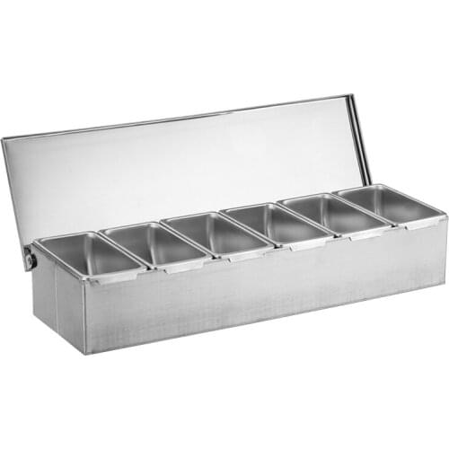 High quality 304 Stainless Steel Seasoning Box Hotel Restaurant chef Seasoning Box With Lid Storage Box Household Seasoning Tank