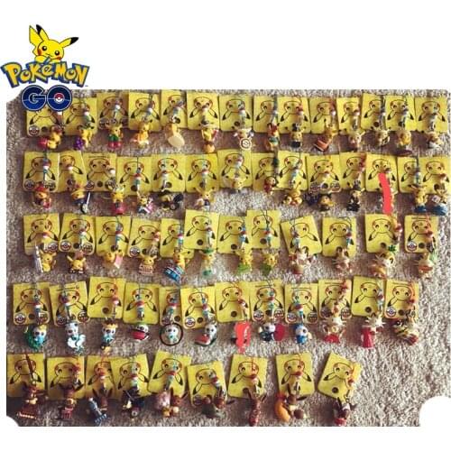 Japanese Anime Pokemon Series Action Figure Keychain Pikachu Pokemon Pendant Model DIY Keychain Kawaii Kids Christmas Gifts Toy