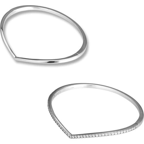 Shimmering Wish Bangle Bracelet Jewelry Pave CZ & Shining Bangles for Women Sterling Silver Jewelry Fashion Bracelets & Bangles