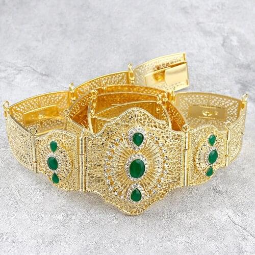 Sunspicems Gold Silver Color Women Belt Morocco Jewelry Arabesque Metal Waist Chain Adjustable Length Arab Wedding Bijoux