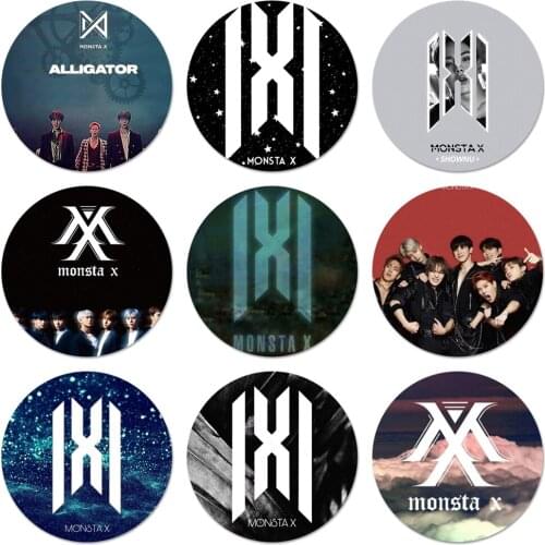 X KPOP Boy Group Icons Pins Badge Decoration Brooches Metal Badges For Clothes Backpack Decoration 58mm