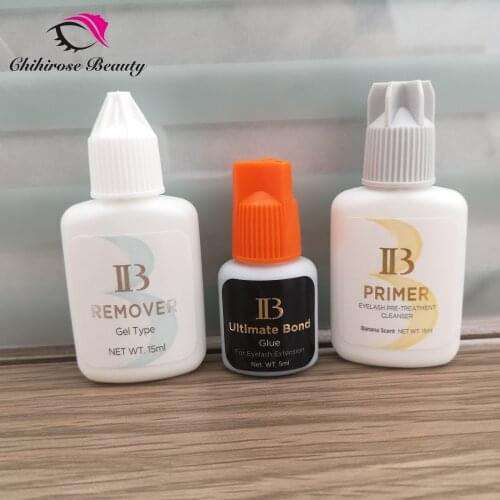1Set IB UItimate Bond Glue Lash Primer gel Remover for Eyelash Extensions Glue Fast Dry Long Time Korea Black False eyelash Glue