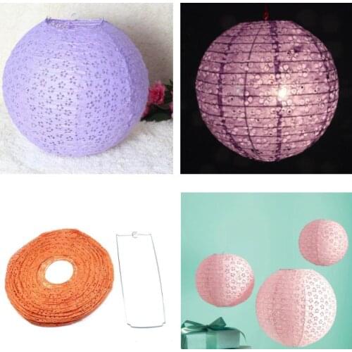 1PC 16''40CM China Colourful Round Hollow Paper Lantern Home Birthday Party Wedding Party Events Decoration DIY Lampion Lantern