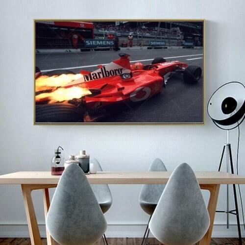 1 Pieces Michael Schumacher Ferrary f1 car Poster Canvas Art Living Room Home Decor Artwork Wall Picture Print Painting