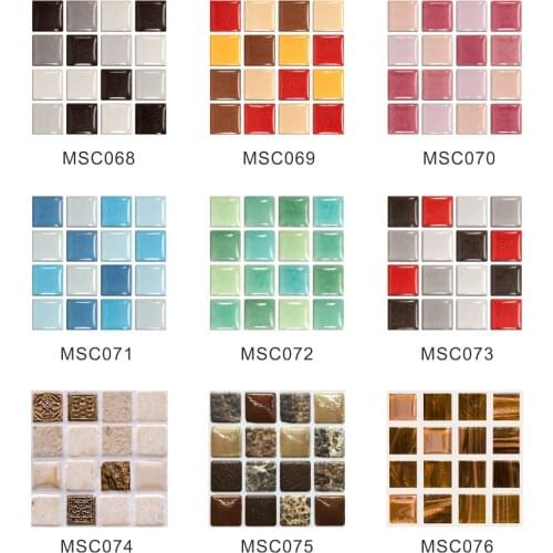 10PC Peel And Stick Tile Stickers 3D PVC Crystal Tile Stickers Glass Tile DIY Waterproof Self-adhesive Wall Stickers