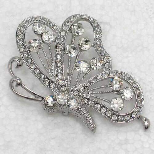 12pcs/lot Wholesale Fashion Brooch Rhinestone Butterfly Pin brooches & Pendant C101636