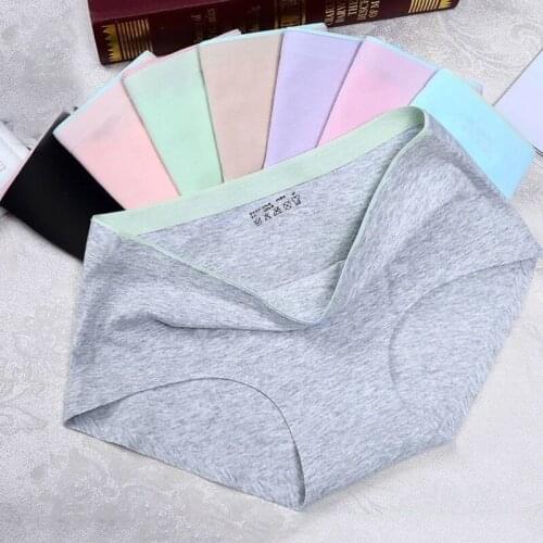 3/4pcs Solid Color Cotton Women Panties Underwear Breathable Women Girl Briefs Comfortable Mid RiseUnderpant Lingerie Panties