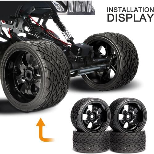 4pc/Set 17mm Hex 1:8 RC Monster Trucks On Road Wheels 139mm 70mm Tires for Racing Rally Cars Accessories Parts
