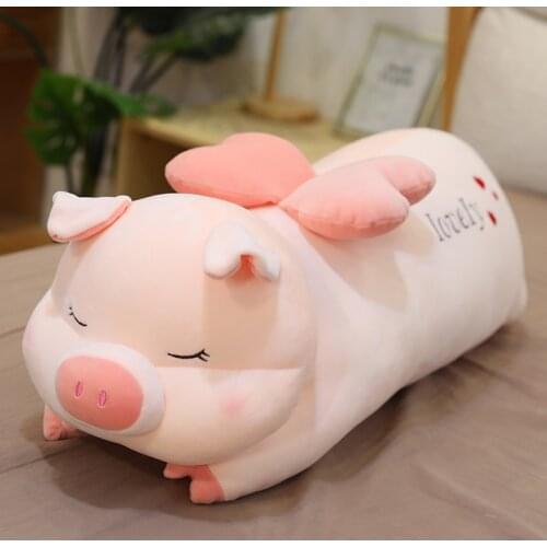 60-110CM Giant Soft Animal Cow Rabbit Cartoon Pillow Cushion Cute Fat Pig Plush Toy Stuffed Lovely Kids Birthyday Valentine Gift