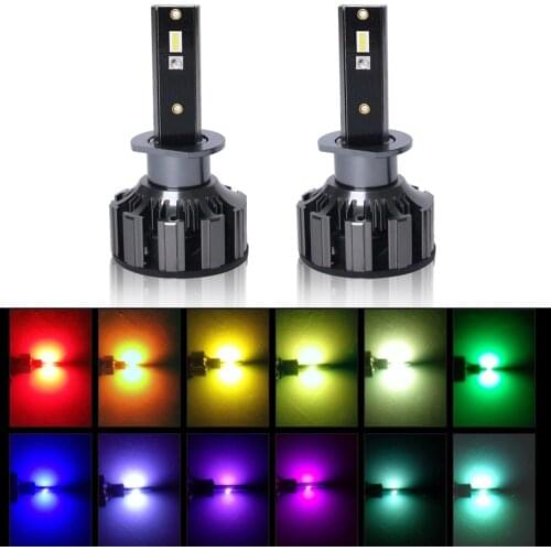 RGB Car Light Bulbs Hi/Low Beam H4 H7 9004 HB1 9007 HB5 9008 H13 App Bluetooth Control H1 H3 H8 H11 HB3 HB4 880 H27 Fog light