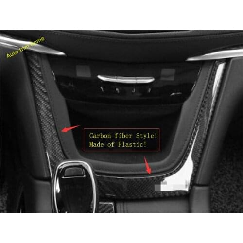 Lapetus Central Control Instrument Strip Cover Trim / Carbon Fiber Look For Cadillac XT5 2017 - 2021 Plastic / Auto Accessories