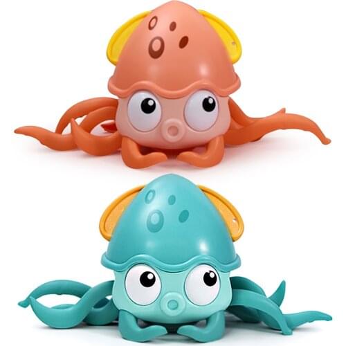 Baby Playing Water Toys Cartoon Cute Octopus Cartoon Beach Bath Toys Kids with Wind-up Clockwork Water Floating