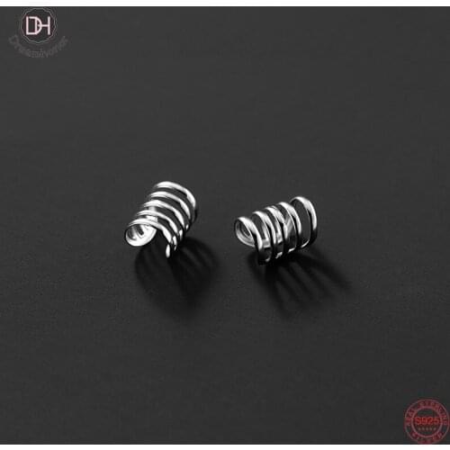 Dreamhonor 100% 925 Sterling Silver Round Five-layer Hollow Ear Clip For Women No Pierced Ear Jewelry