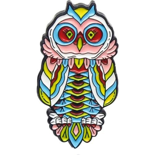 Cartoon Owl Enamel Pins Colorful Brooches for Kids Friends Animal Badges Bag Lapel Pin Jewelry Gift