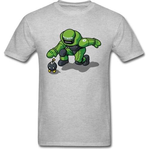 Bomb Omb Squad T Shirt Men Tshirt Military Style Clothing Grey Tops Cartoon Robot Warrior Printed Summer Tees 3D T-shirt