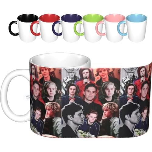 Evan Collage Ceramic Mugs Coffee Cups Milk Tea Mug Evan Collage Peters Edit Horror Red Actor 2019 2013 2015 Photoshoot Tate