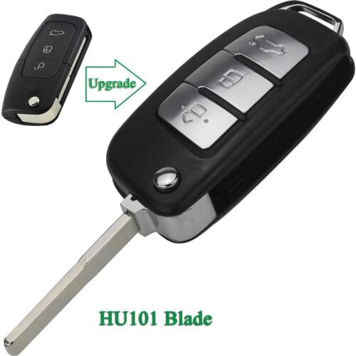 Bilchave 3 Buttons ModifIed Flip Folding Remote Control Car Key Shell Fob For Ford Focus Fiesta 2013 C Max Ka With HU101 Blade