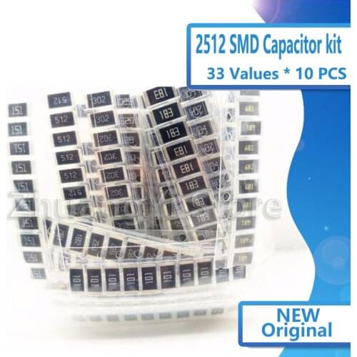 2512 SMD Resistor Kit Assorted Kit 1ohm-1M ohm 5% 33valuesX 10pcs=330pcs DIY Kit