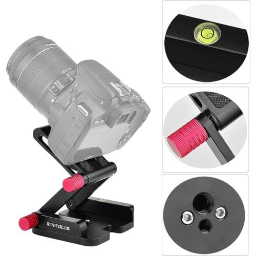 Z Flex Tilt Head Tripod Bracket with Folding Quick Release Plate Stand Holder for DSLR Camcorder Tripod Slider Rail Stabilizer