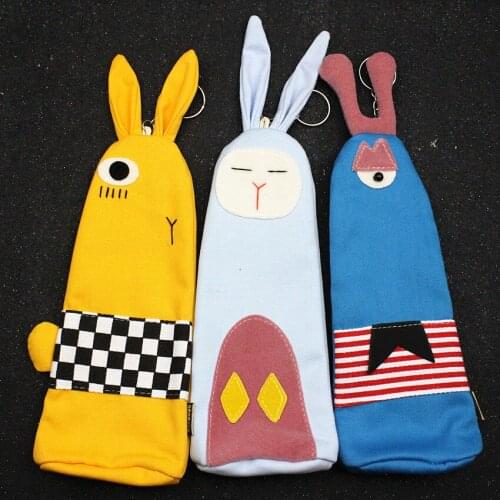 M331 Cartoon Coin Purses Canvas Large Cute Little Girls Fresh Pen Bag Zero Card Bag Women Girls Student Gift Wholesale