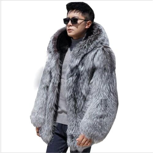 S/6Xl Women Fake Mink Fur Jackets Large Size Casaul Hooded Female Man-Made Fur Overcoats Warm Fashion Fake Fur Outwears J3211